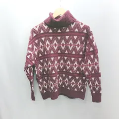 ◇ ⊇ URBAN RESEARCH 総柄 タートルネック 長袖 ニット セーター サイズFree ワインレッド系 レディース E  【1501230022422】