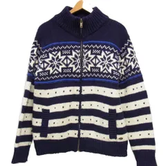 ☆Scotch&Soda スコッチ＆ソーダ ニットジップジャケット カウチン ノルディック柄 ウール メンズのサムネイル