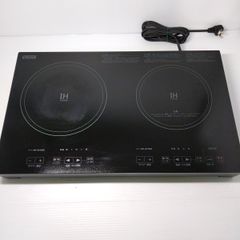 【中古品】 YAMADASELECT ヤマダセレクト ヤマダ電機オリジナル2口IH調理器 専用台セット　YIH-E14G2 ブラック 19年製 ○YR-51796○