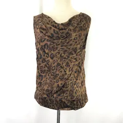 日本製★BALLSEY【ボールジー】シルク100%/タンクトップ【38/レディースM/レオパード/茶】ノースリーブシャツ/Tops◆BJ060-gのサムネイル