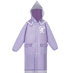 [MK MATT KEELY] キッズ レインコート子供 90-145cm 女の子 男の子 小学生 通学 男女兼用 ランドセル対応 雨具 カッパ 梅雨対策 柄 無地（NEWパープル/3XL）