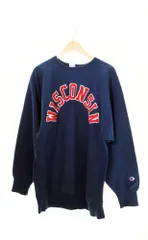 チャンピオン Champion  REVERSE WEAVE リバースウィーブ  WISCONSIN Sweat スウェット USA製 ネイビー スウェット プリント ネイビー 3Lサイズ 103MT-355