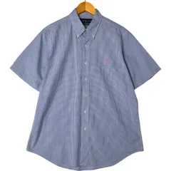 古着 ラルフローレン Ralph Lauren CUSTOM FIT ギンガムチェック 半袖 ボタンダウン チェックシャツ メンズL相当/eaa557852