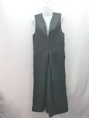 ◇ BONJOUR SAGAN シンプル ノースリーブ 無地 カジュアル サロペット サイズF ブラック レディース E 【1309040097698】