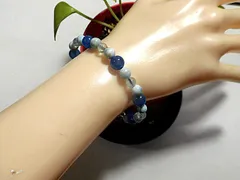 天然石 ラリマー(ペクトライト)ブレスレット 内周17.2cm 　　250720277