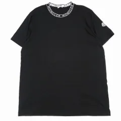 24SS モンクレール MONCLER レタリング ロゴ コットンジャージ 半袖 Tシャツ トップス J10918C00024 3XL ブラック ur74 【中古】 /TNT