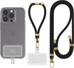 【AKL14】 [Sinjimoru] 2本【タグパッチ改良】 スマホストラップ、スマホショルダーストラップ・スマホハンドストラップとの2本入り スマホストラップ首掛け iPhone落下防止 紛失防止 長さ調整可能 ワイヤレス充電 携帯ストラップ ネイビー