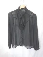 ◇ ⊂ ZARA ザラ フリル ボウタイ シアー 長袖 シャツ ブラウス サイズEUR S USA S MEX 26 ブラック レディース E  【1409250036279】