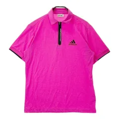 サイズ：L ADIDAS GOLF アディダスゴルフ AF7873 ハーフジップ 半袖ポロシャツ  ピンク系 [240101471935] ゴルフウェア メンズ ストスト