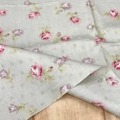 バラ柄水玉ジャガード/綿100%/YUWA/ハギレセット/Y-582