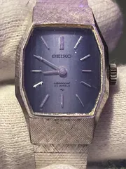 【70年代】SEIKO アンティーク腕時計　青文字盤　10mm レディース