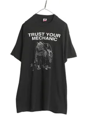 【お得なクーポン配布中!】 80s USA製 企業物 ジョーク キャラクター イラスト プリント Tシャツ メンズ XL 古着 ヴィンテージ シングルステッチ 旧車 黒 大きいサイズ