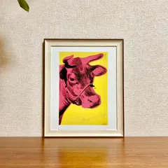 新品☆額縁付アートポスター(BRUCE MCGAW GRAPHICS)☆アンディ・ウォーホル（Andy Warhol）☆ポップアート☆牛☆Cow, 1966 (yellow & pink)☆21