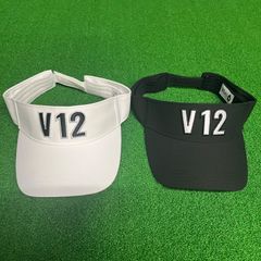 【新品】 V12 V-12 v12 サンバイザー V122420-CP04 FLAME VISOR フレームバイザー ゴルフ 帽子 定価7,700円 黒 白 バイザー マジックテープ