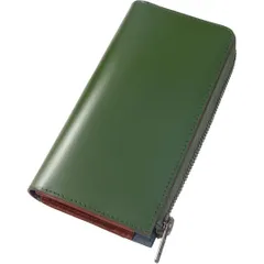 【新品未開封】メンズ長財布、日本栃木産の本革素材を採用。一流の財布職人が作るこだわりの逸品で、L 字の YKK ファスナーがスムーズに動作し、使いやすさを追求しています。小銭入れも充実しており、美しいパッケージと 贈り物に最適。 (グリーン)