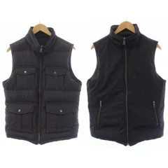 バーバリーブラックレーベル BURBERRY BLACK LABEL リバーシブル ダウンベスト ジャケット ジップアップ ハイネック ウール L グレー 黒 ブラック BMP19-317-06 /BM