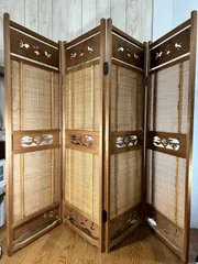 昭和レトロ衝立 和風衝立 4連 高さ150cm 楽天市場】パーテーション 衝立 4連 和風 高さ180 自立 間仕切り