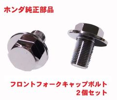 AC09 JAZZ ジャズ 純正フロントフォークキャップボルト　左右2個セット（トップブリッジボルト、ネジ、メッキ）