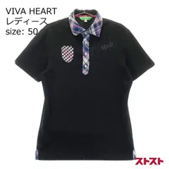 VIVA HEART ビバハート 半袖ポロシャツ チェック柄 ブラック系 50 [240101143047]#