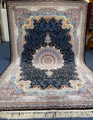 最高級 ペルシャ絨毯シルク イラン クム産 約225万ノット100×147cm