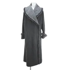 美品★花井幸子　撥水　大きな襟　2WAY スプリングコート　レインコート　グレー 美品☆花井幸子撥水大きな襟2WAY スプリングコートレインコート