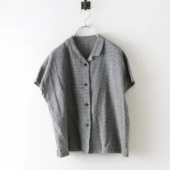 2024SS 中川政七商店 綿麻のちりめん織開襟シャツ ｜グレー トップス ブラウス フレンチスリーブ オープンカラー【2400014632606】のサムネイル
