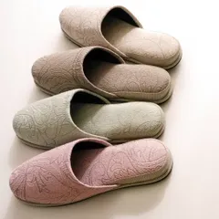 [Chausse'] 4足セット 来客用スリッパ ペイズリー フェルト底 通年用 7a33-4 外寸27ｃｍのサムネイル