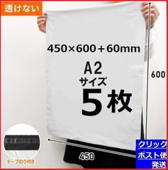 LDPE宅配袋 宅配ビニール袋a2 A2 テープ付き 透けない 特大　5枚