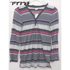 ◇ ◎ MACPHEE マカフィー TOMORROWLAND ボーダー 長袖 ブラウス カットソー サイズ1 グレー マルチ レディース  【中古】 【1107130007462】