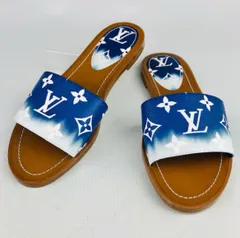 新品未使用★LOUIS VUITTON・ルイヴィトン エスカルロックイットライン レディース レザー グラデーション モノグラム柄ストラップ サンダル ミュール (36) 訳アリ イタリア製 ブランド レディース 靴 ブルー