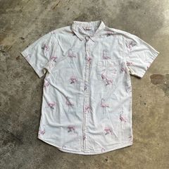 古着 Vintage Remastered　アロハシャツ フラミンゴ　総柄シャツ アメカジメンズ レディース ヴィンテージ商品番号055