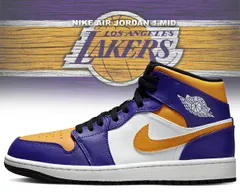 ナイキ エアジョーダン 1 ミッド NIKE AIR JORDAN 1 MID dark concord/taxi-white-black dq8426-517 LOS ANGELES LAKERS スニーカー AJ1 レイカーズ
