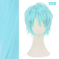【お取寄せ商品！納期ご相談下さい！】コスプレ耐熱ウィッグ アクアブルー ショートウィッグ ◆ドキドキ!プリキュア/イーラ ◆黒子のバスケ/黒子テツヤ 等 ◆192色のバリエーション！多様キャラのコスプレに最適です！ 【1304-103】