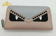 FENDI バッグ バグズアイ モンスター ラウンドファスナー レザー レディース フェンディ 長財布