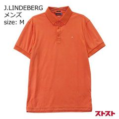 J.LINDEBERG ジェイリンドバーグ 半袖ポロシャツ 総柄 オレンジ系 M [240001925366]#