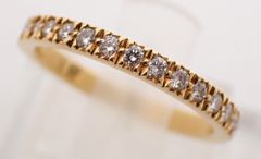 美品 TIFFANY&Co.(ティファニー) ノヴォ ハーフエタニティリング 6.5号 2.1g K18YG Au750 18金 イエローゴールド ダイヤモンド 7号 レディース