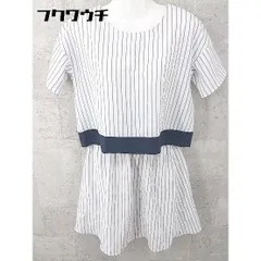 ◇ Broderie & Co nano universe ストライプ ワンピース カットソー アンサンブル サイズF ネイビー ホワイト レディース 【中古】 【1101040103269】