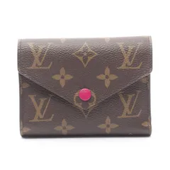 ルイ・ヴィトン LOUIS VUITTON 三つ折り財布 ポルトフォイユ ヴィクトリーヌ M41938 フューシャ レザー ポルトフォイユ・ヴィクトリーヌ レディース Used A
