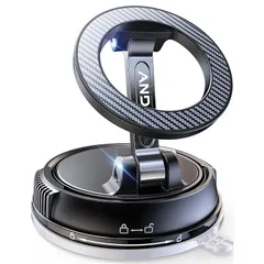 スマホホルダー 車 マグネット【真空吸盤+磁力の最強コンビ】 車 スマホスタンド 安定性 Mag-safe 車載 24×N55磁石 超 カー用品 車載スマホホルダー 多角度自由調節 360°回転な台座 マグセーフ 車載 片手操作 1秒で着脱 車用品 携帯ホ 1