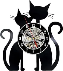 PIENSE 壁掛け時計 猫 ネコ 北欧 インテリア アナログ( ネコB)