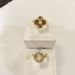 K18YG あこや真珠3.5mm デザインリング