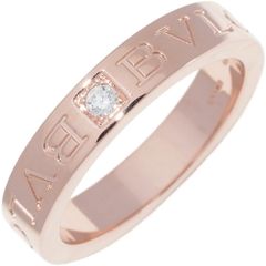 ブルガリ 指輪 K18PG ダイヤ1P(0.04ct) B.zero1 ビーゼロワンリング ブルガリブルガリダブルロゴリング AN854185