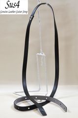 ハンドメイド  国内材料＆国内生産　２㎝幅&超ロング 本革ギターストラップ　ブラックスムース