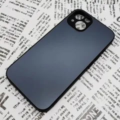 iPhone 14 ガラス背面シリコンケース (22)ブラック