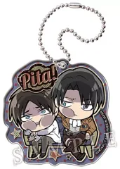 【中古】キーホルダー・マスコット(キャラクター) エレン＆リヴァイ(2) 「ぴた!でふぉめ 進撃の巨人 Season3 アクリルキーホルダーVol.2」