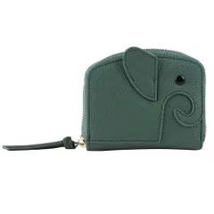 ☆ ダークグリーン ☆ LIZDAYS ゾウ型 ミニ財布 LIZDAYS リズデイズ ミニ 財布 二つ折り ミニ財布 二つ折り財布 二つ折財布 小銭入れ カードケース ウォレット じゃばら ジャバラ 小さい コンパクト レディース ゾウ型 像 ゾウ ファスナー