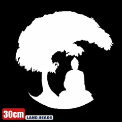 車 ステッカー 30cm 神様 仏陀 座禅 お祈り 仏様 給油口 おもしろ バイク かっこいい カー用品 かわいい シール おしゃれ 転写式 白 送料無料 st2039-30