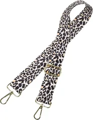 Lelotte ショルダーストラップ バッグ用 太め ショルダーベルト 単品 柄 付け替え 調整可能 交換用 ショルダー紐(レオパード)