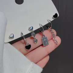 マルチ 揺れる フープピアス6個セット