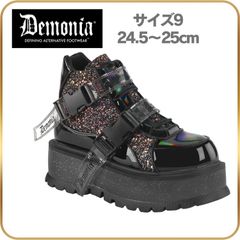 24.5 25 cm demonia デモニア 厚底スニーカー 5cm ヒール 黒